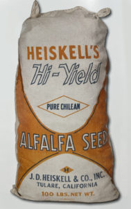 Heiskell's Hi-Yield Alfalfa Seed bag